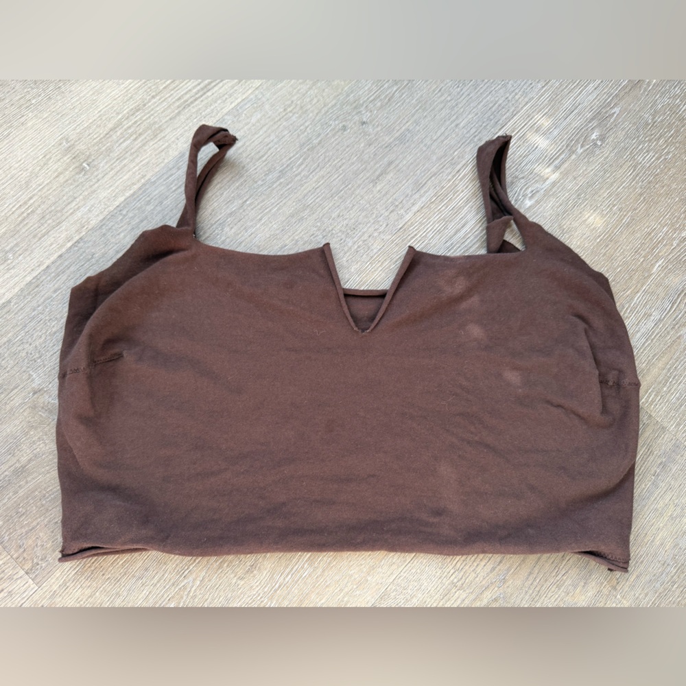 SKIMS Brown Crop Camisole Top